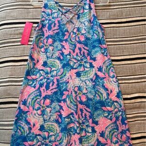 Lilly Pulitzer Blue and Pink Floral Dress
